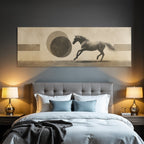 Pferd In Bewegung Abstract Muster Muted Farbe Vintage Aesthetik