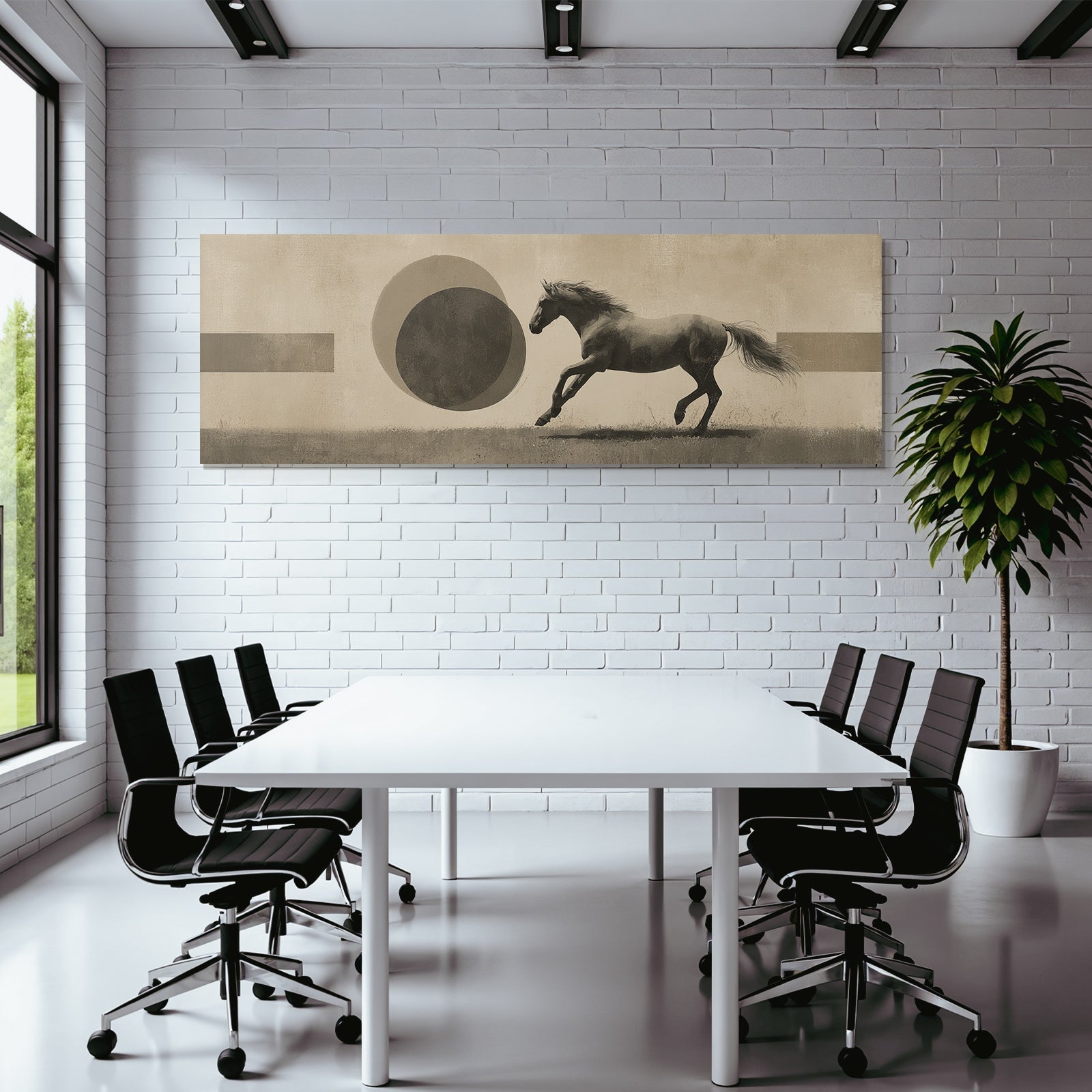 Pferd In Bewegung Abstract Muster Muted Farbe Vintage Aesthetik