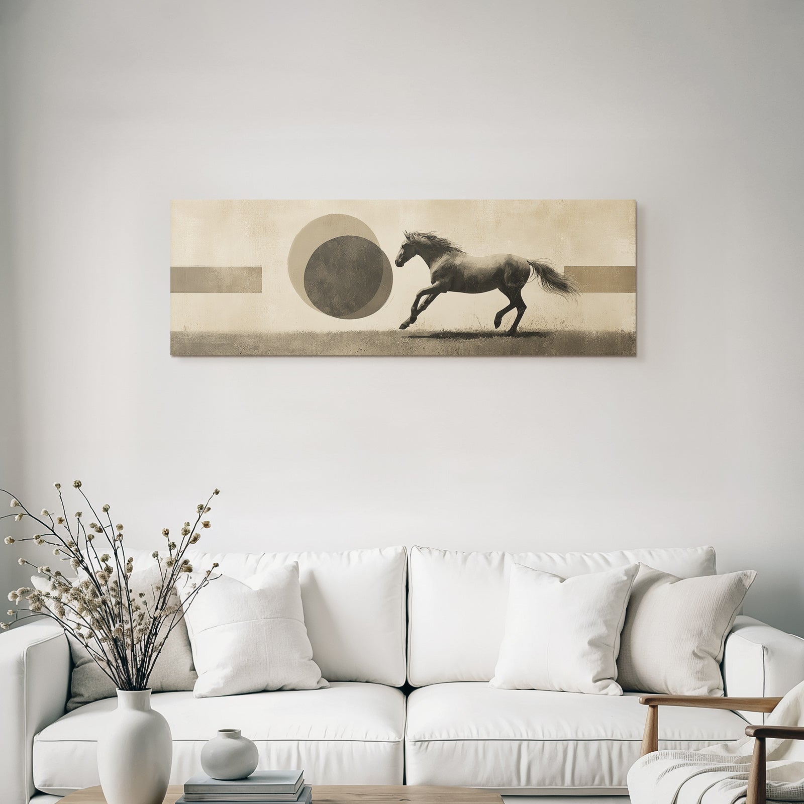 Pferd In Bewegung Abstract Muster Muted Farbe Vintage Aesthetik