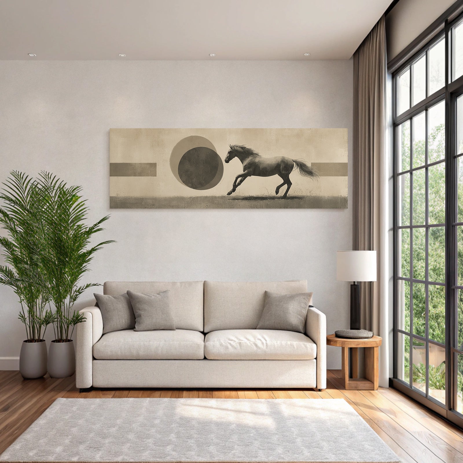 Pferd In Bewegung Abstract Muster Muted Farbe Vintage Aesthetik