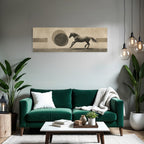 Pferd In Bewegung Abstract Muster Muted Farbe Vintage Aesthetik
