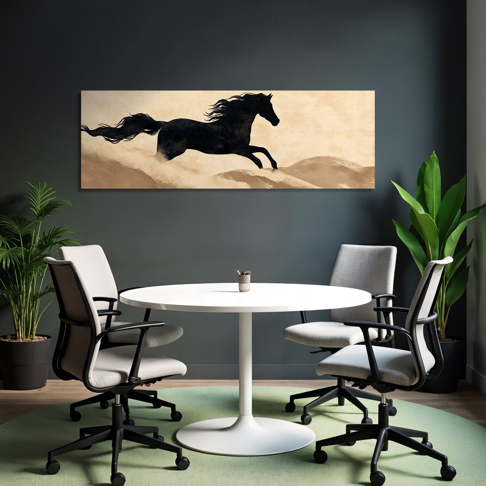 Pferd In Bewegung Kunstvolles Hintergrund Warme Tone