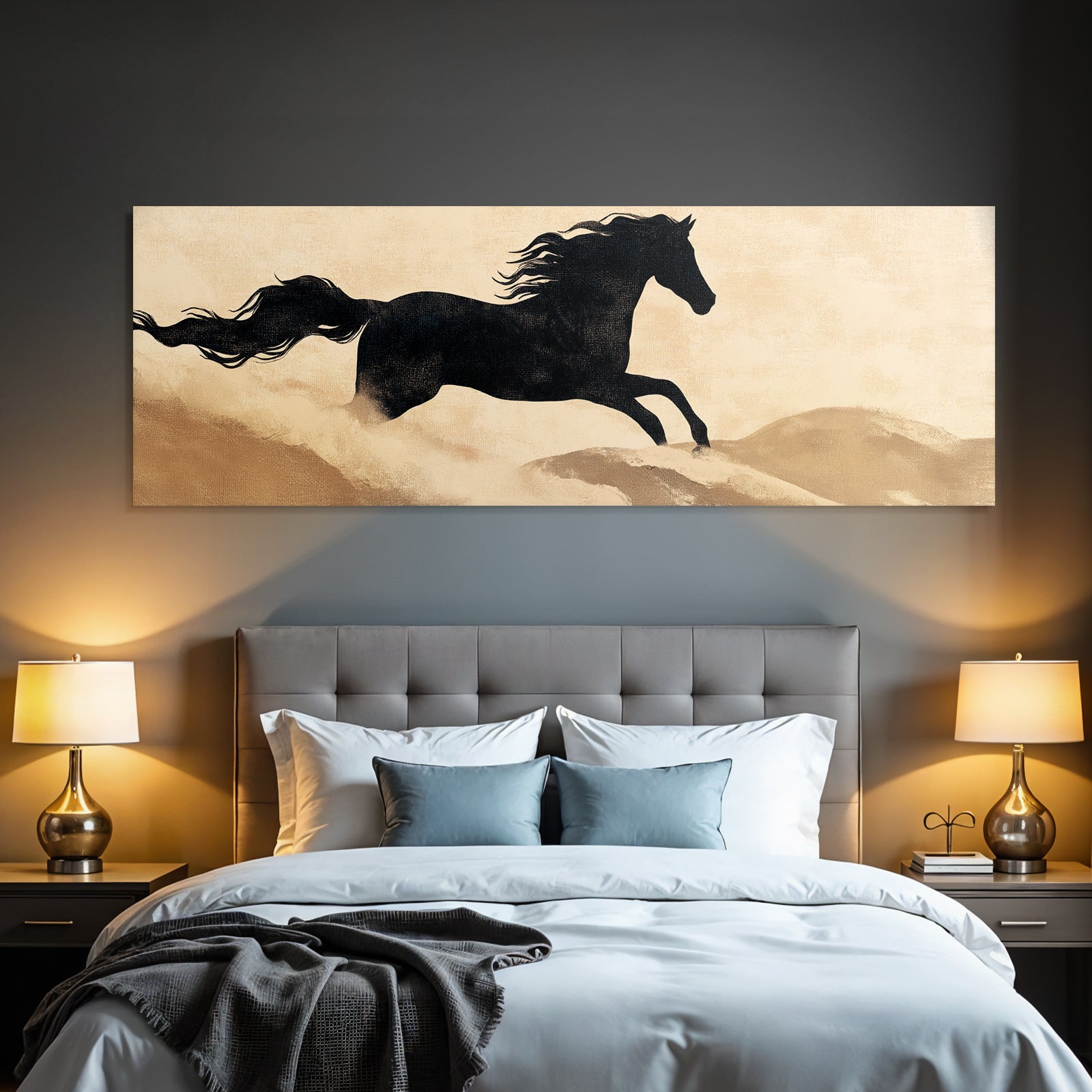 Pferd In Bewegung Kunstvolles Hintergrund Warme Tone