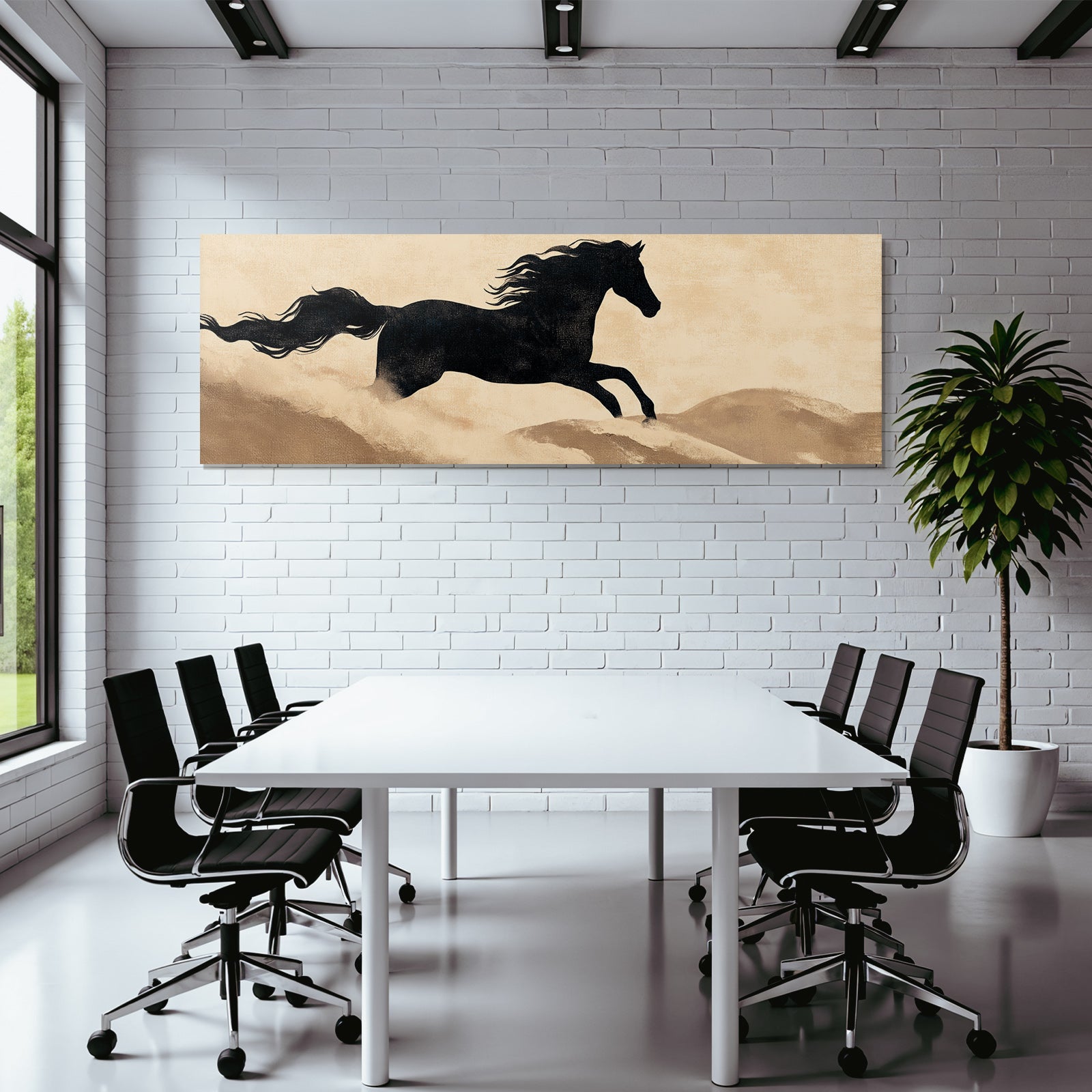 Pferd In Bewegung Kunstvolles Hintergrund Warme Tone
