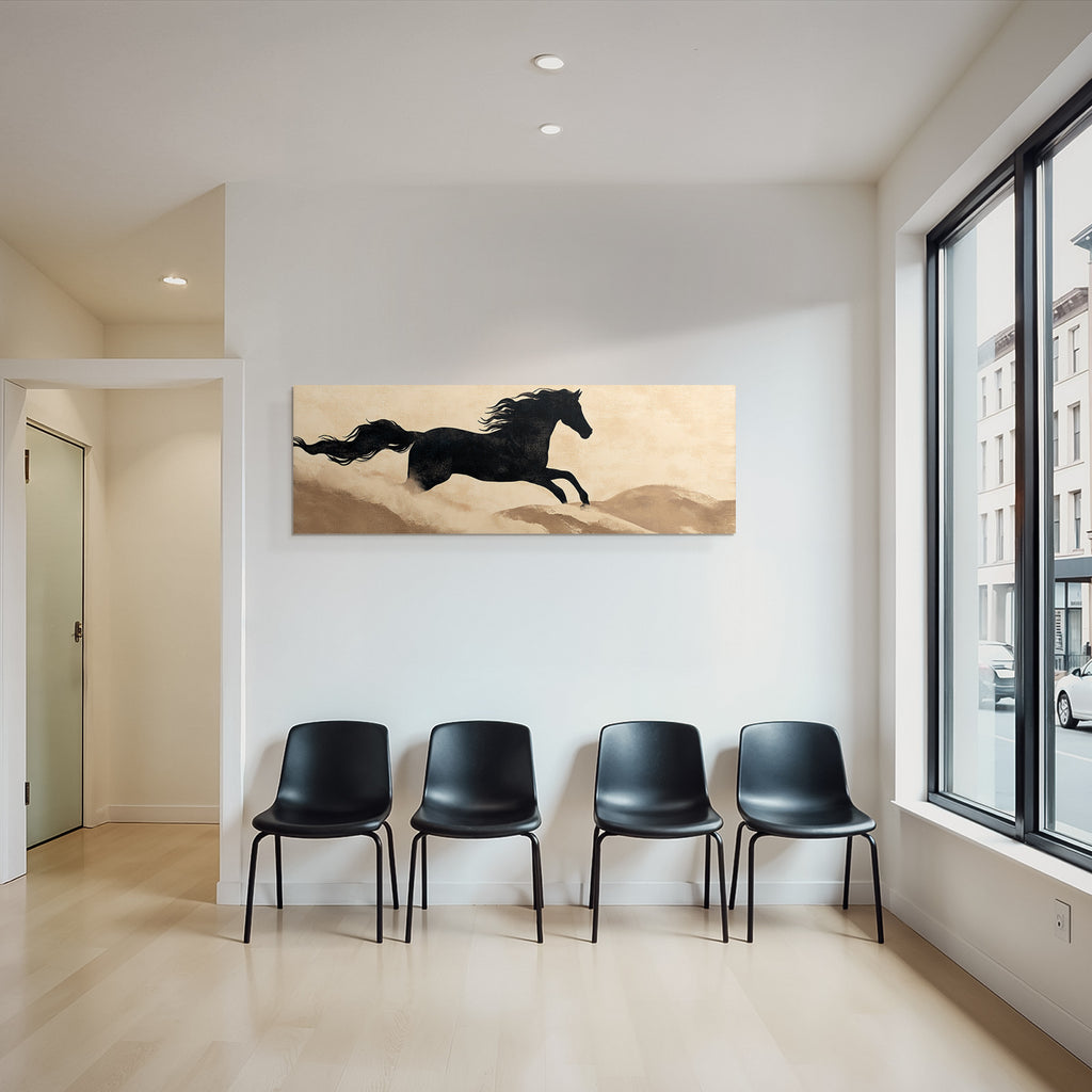 Pferd In Bewegung Kunstvolles Hintergrund Warme Tone
