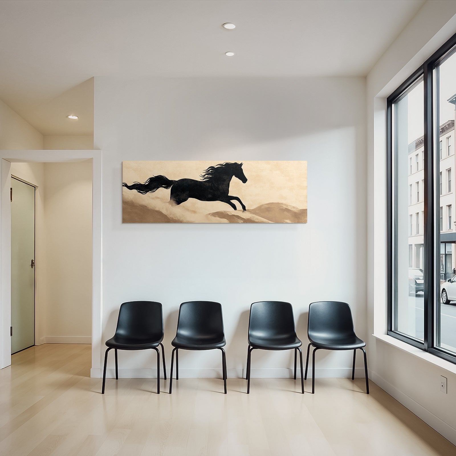 Pferd In Bewegung Kunstvolles Hintergrund Warme Tone