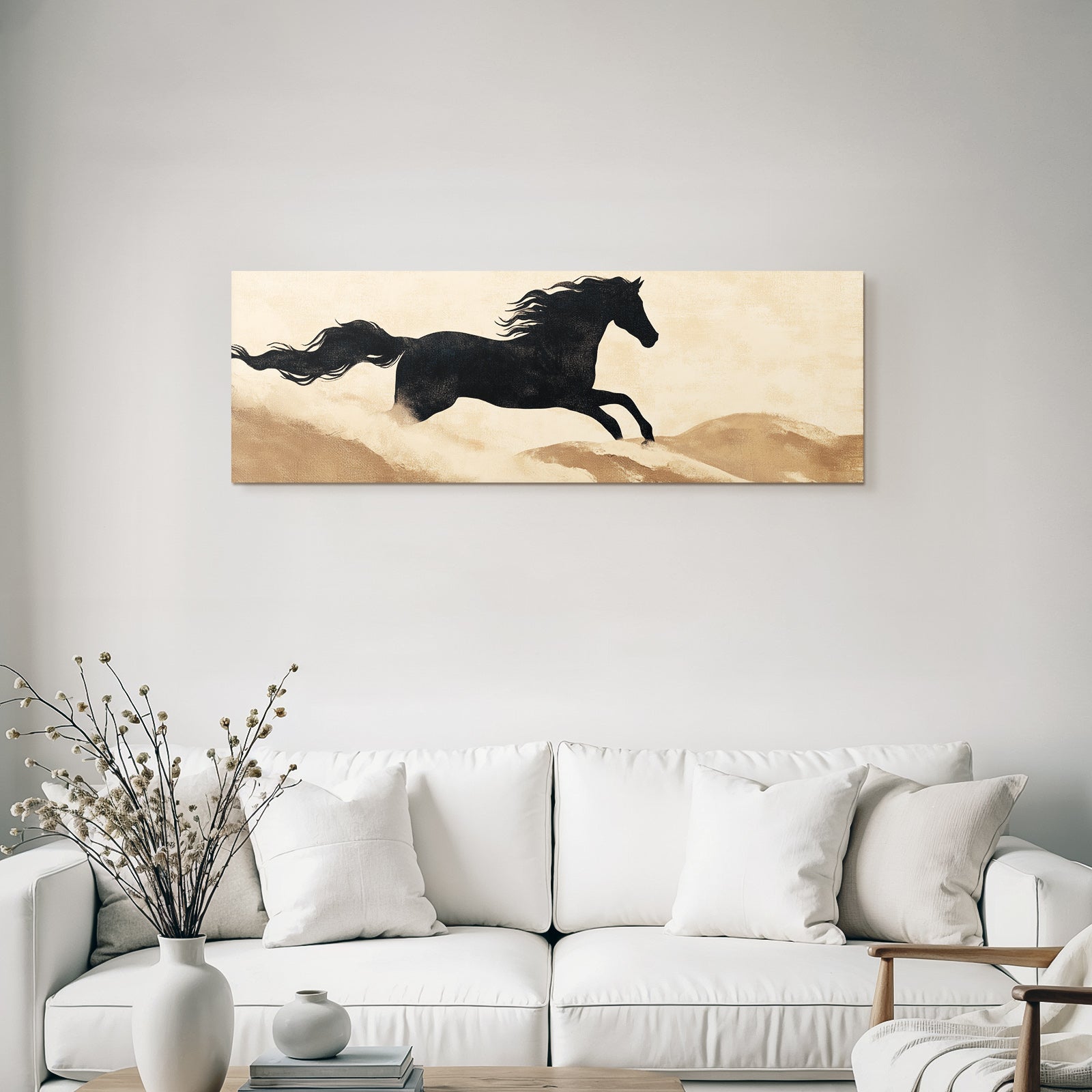 Pferd In Bewegung Kunstvolles Hintergrund Warme Tone