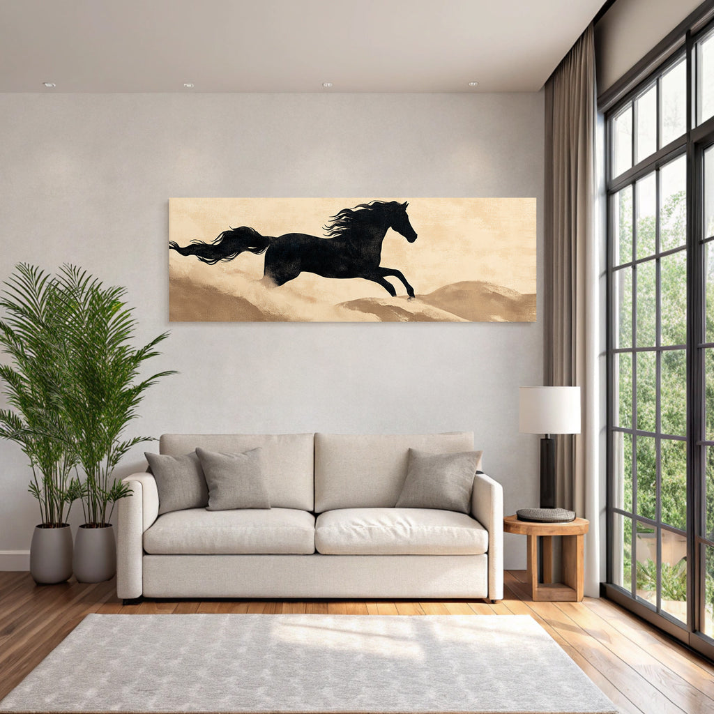 Pferd In Bewegung Kunstvolles Hintergrund Warme Tone
