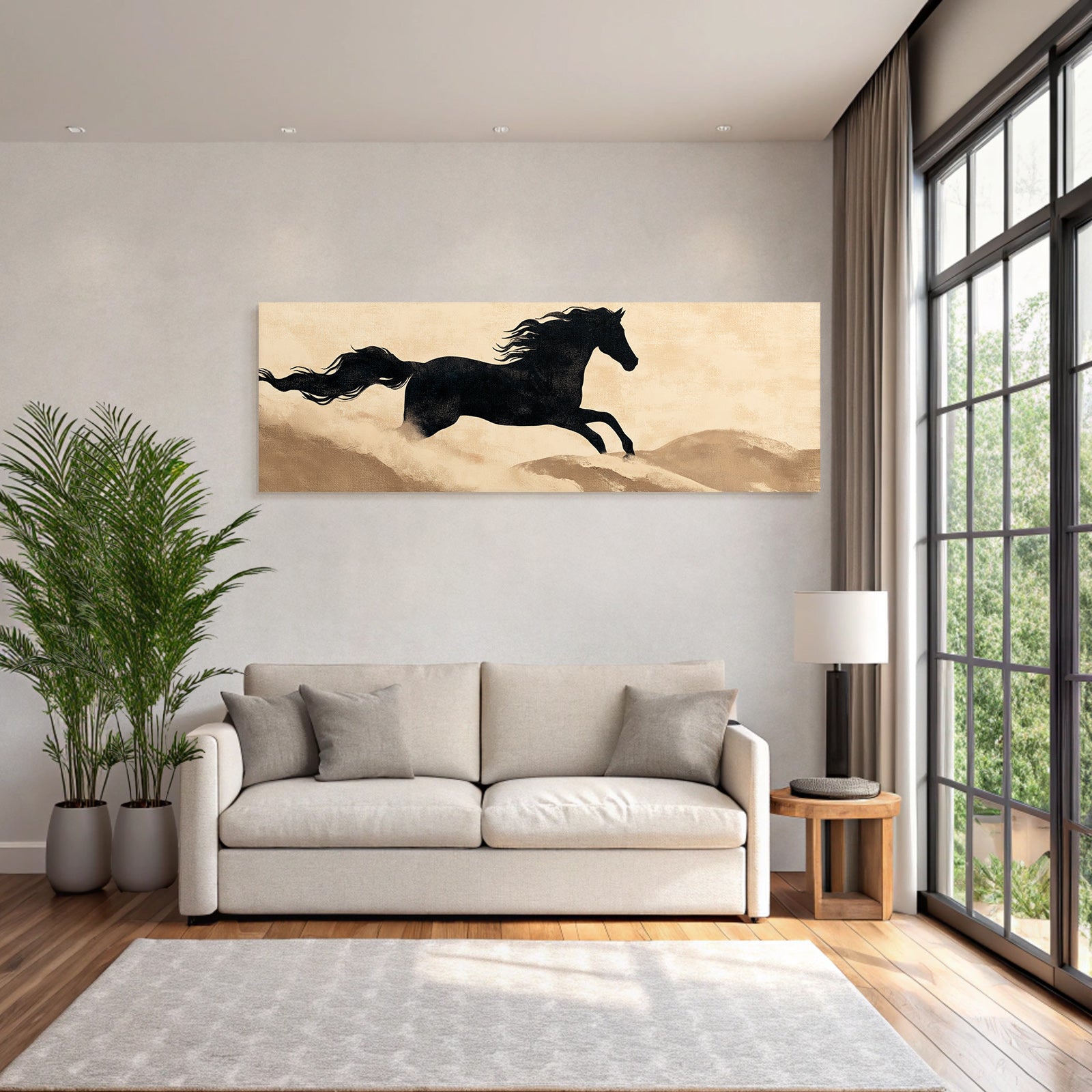 Pferd In Bewegung Kunstvolles Hintergrund Warme Tone