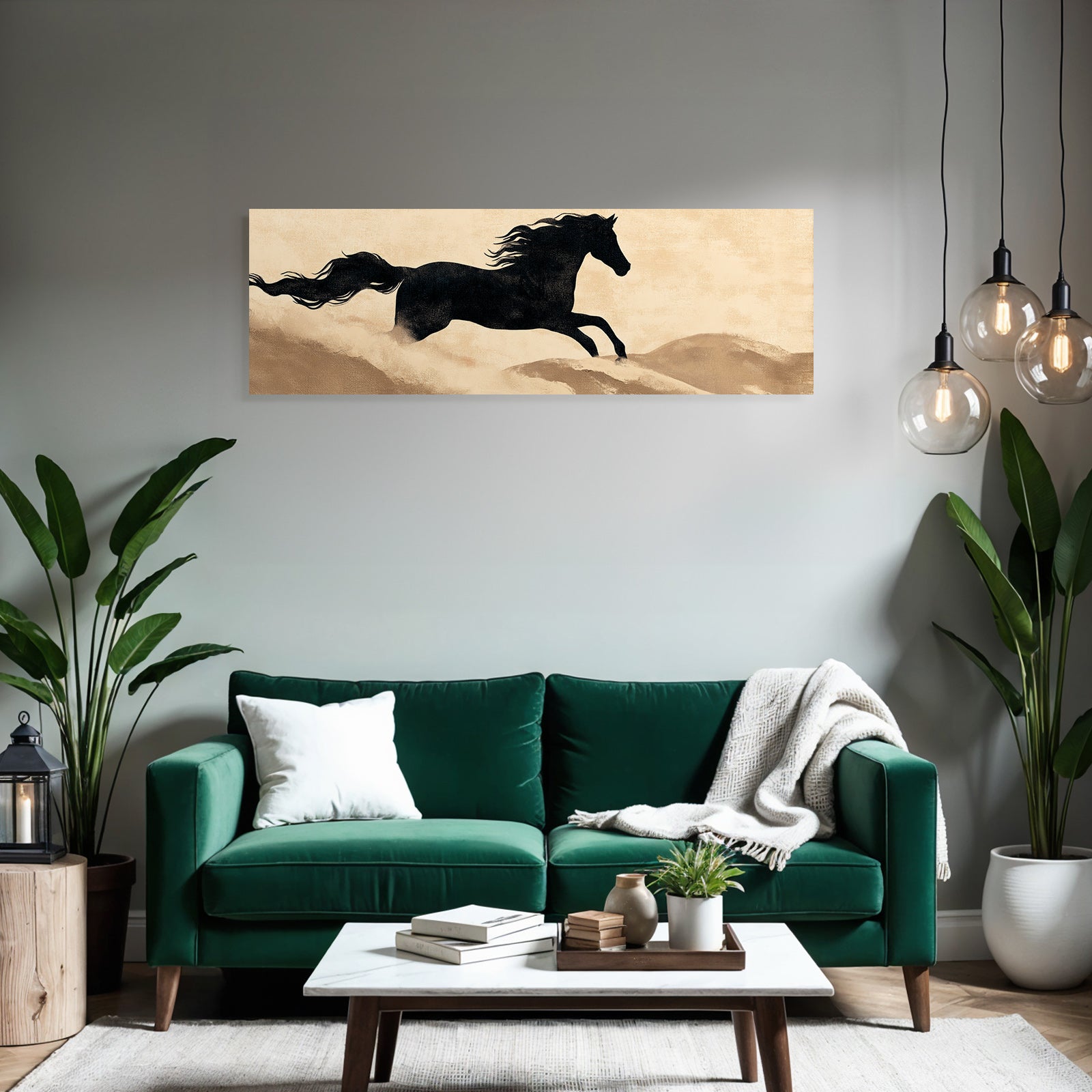Pferd In Bewegung Kunstvolles Hintergrund Warme Tone