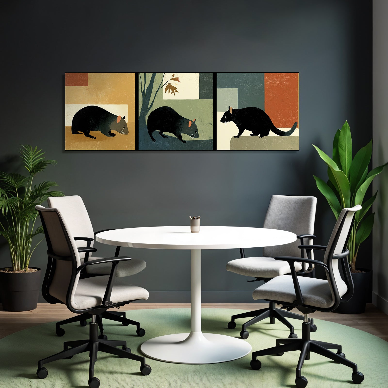 Stylisierte Marsupial Darstellung Drei Perspektiven