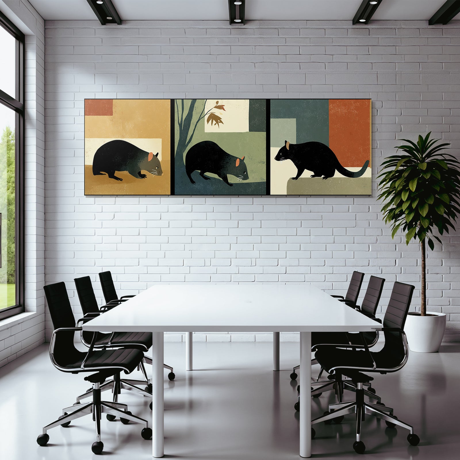 Stylisierte Marsupial Darstellung Drei Perspektiven