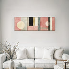 Triptychon Abstracte Geometrische Kunst In Muten Farben