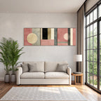 Triptychon Abstracte Geometrische Kunst In Muten Farben
