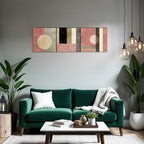 Triptychon Abstracte Geometrische Kunst In Muten Farben