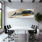 Bird Illustration Abstract Background Earth Tones