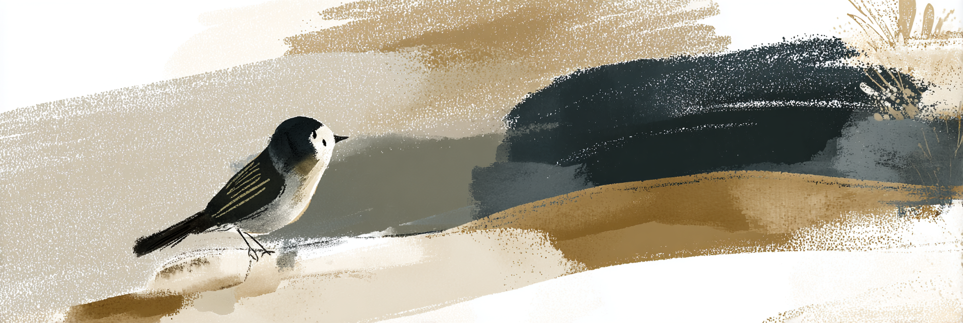 Vogel Illustration Abstrakter Hintergrund Erdtoene | Modern Basic | Einrichtungsstile