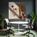 Abstrakte Blumen Designs Mit Geometrischen Formen Dunkle Warme Tonen