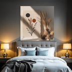 Abstrakte Blumen Designs Mit Geometrischen Formen Dunkle Warme Tonen