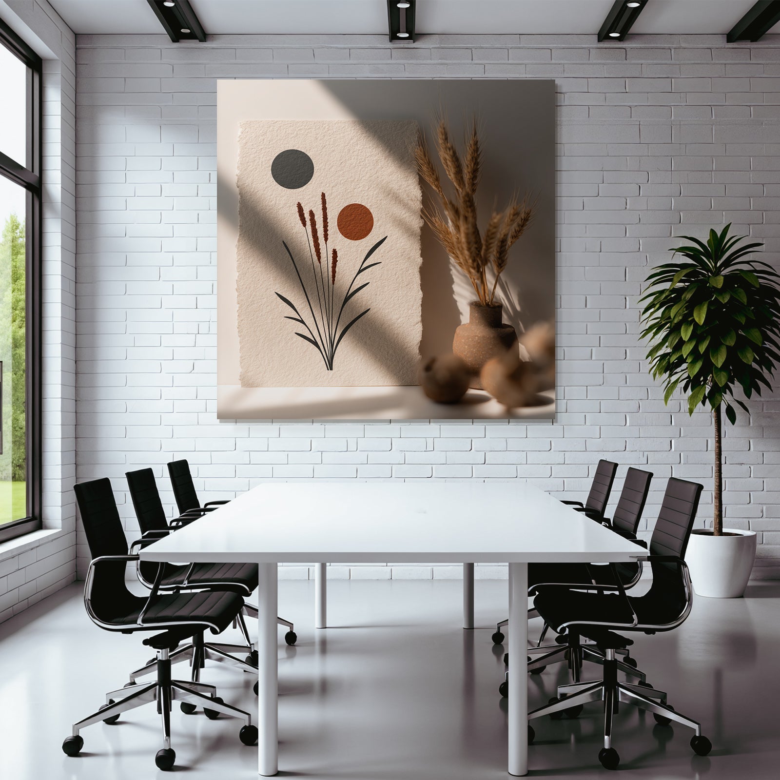 Abstrakte Blumen Designs Mit Geometrischen Formen Dunkle Warme Tonen