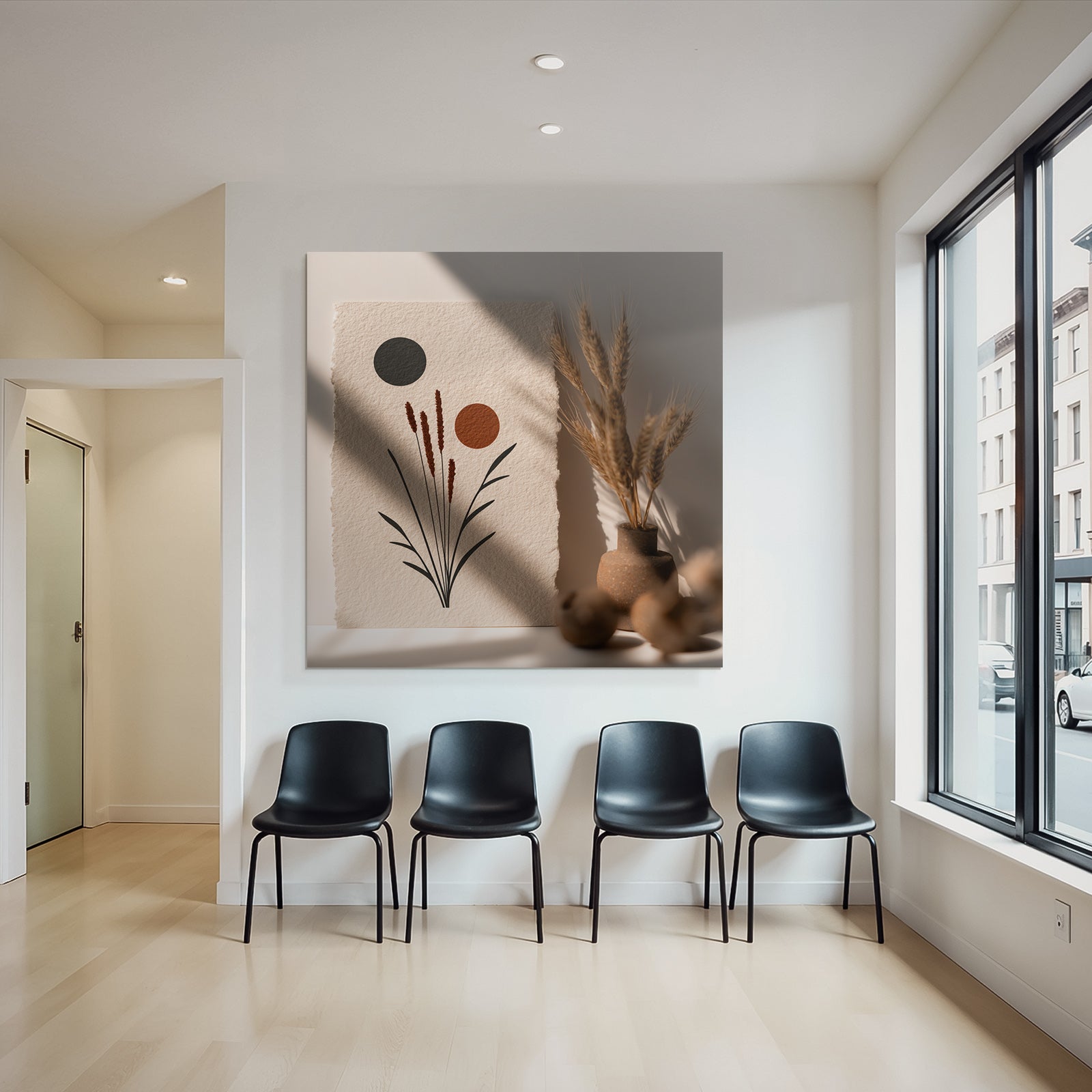 Abstrakte Blumen Designs Mit Geometrischen Formen Dunkle Warme Tonen