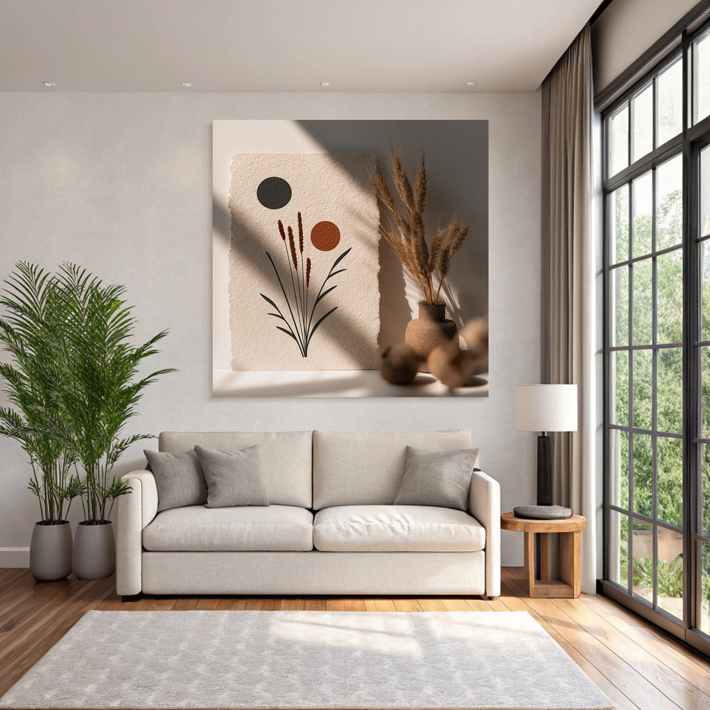 Abstrakte Blumen Designs Mit Geometrischen Formen Dunkle Warme Tonen