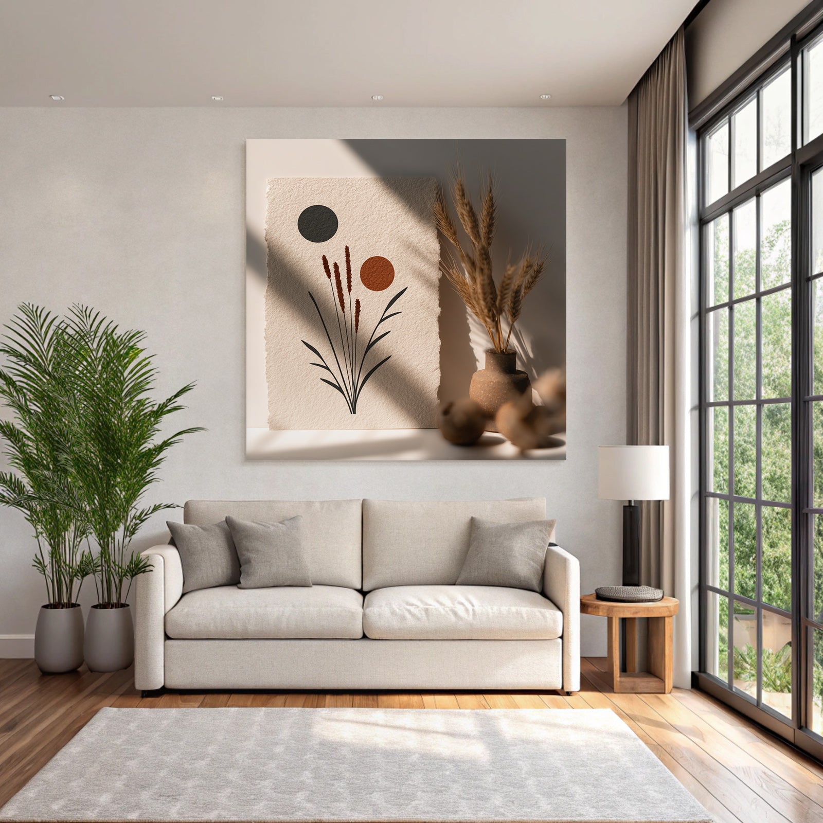 Abstrakte Blumen Designs Mit Geometrischen Formen Dunkle Warme Tonen
