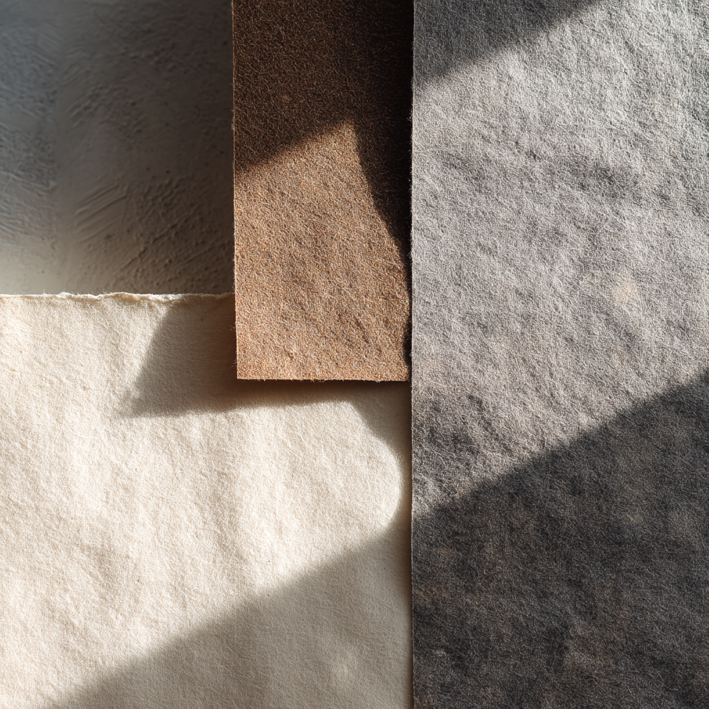 Papier Stoff Texturen Beige Braun Grau | Modern Basic | Einrichtungsstile