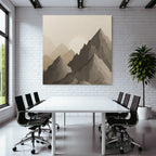 Sanfte Mountains Mit Sonne Wasserfarben Stilisiert