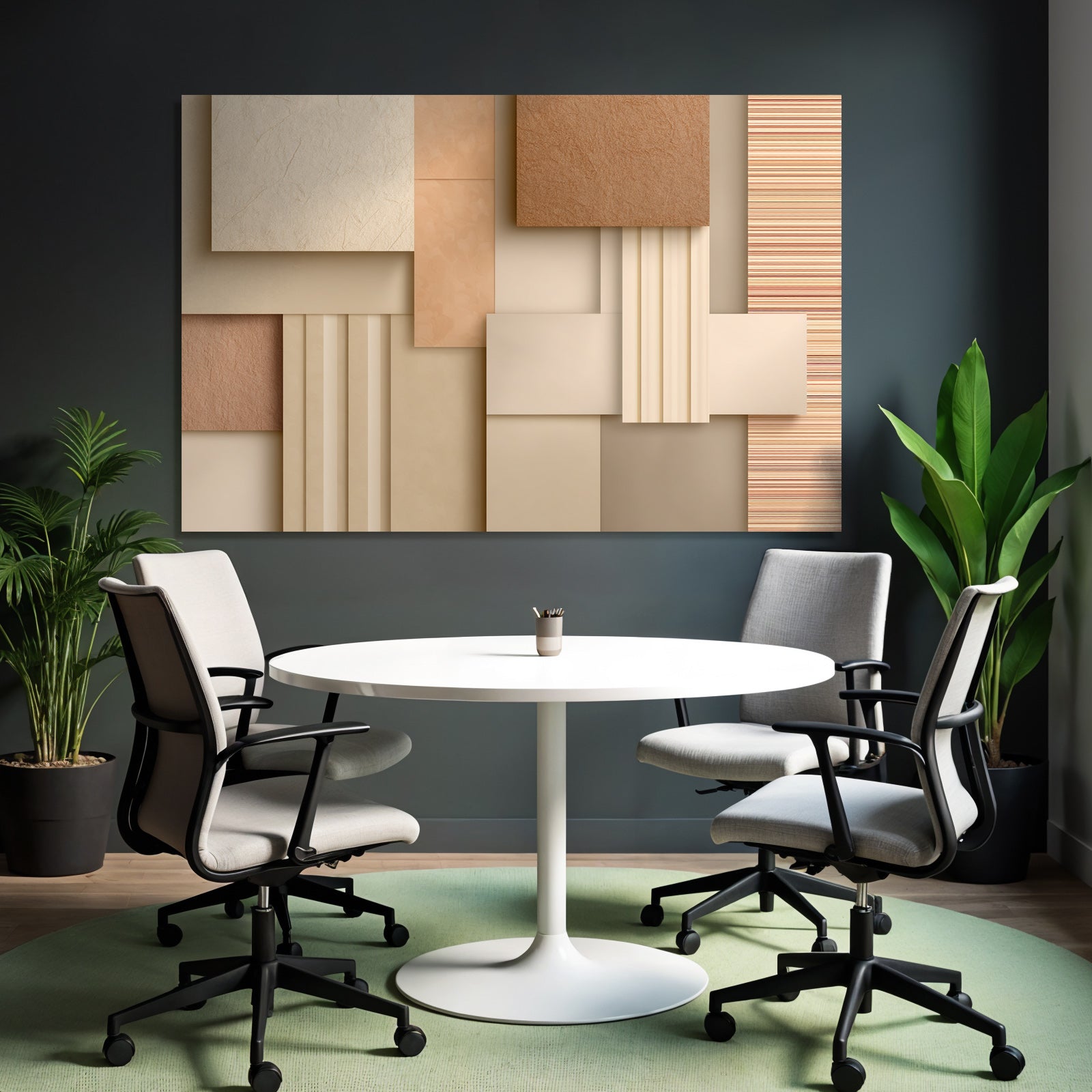 Abstracte Design Texturierte Quadrate Beige Creme Braun