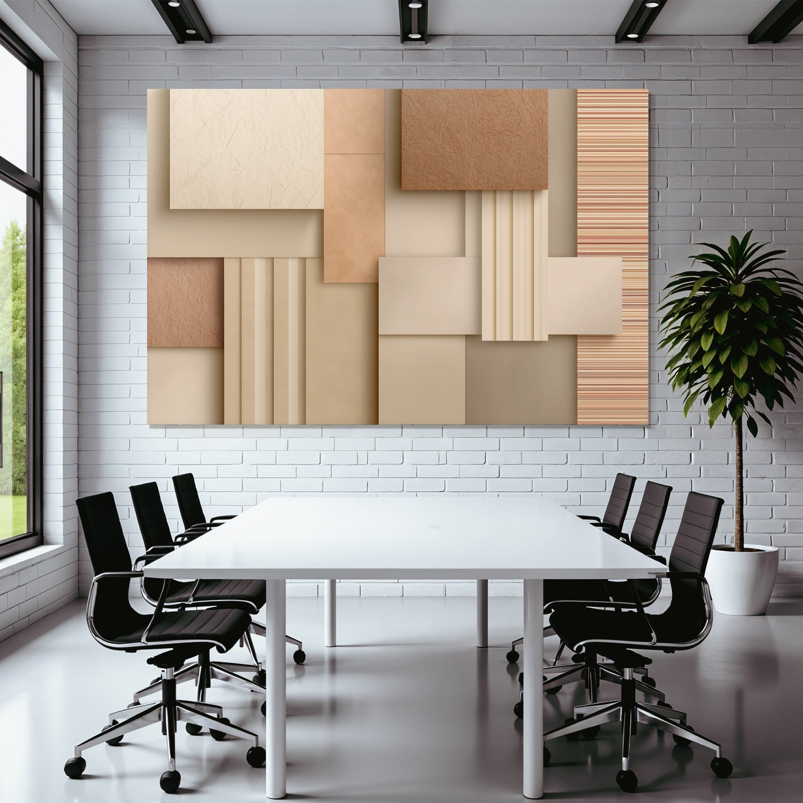 Abstracte Design Texturierte Quadrate Beige Creme Braun