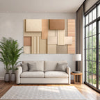 Abstracte Design Texturierte Quadrate Beige Creme Braun