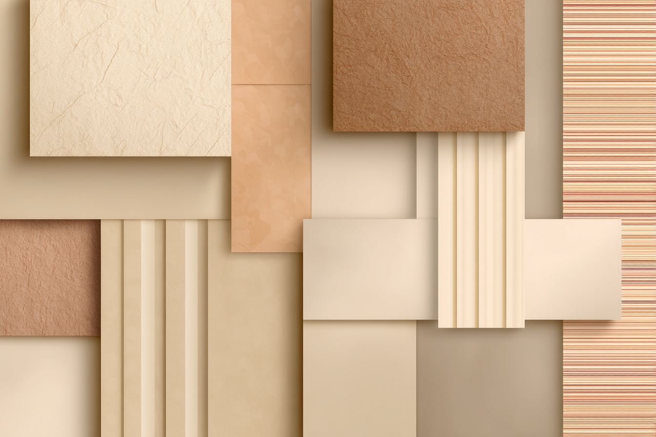 Abstracte Design Texturierte Quadrate Beige Creme Braun | Modern Basic | Einrichtungsstile