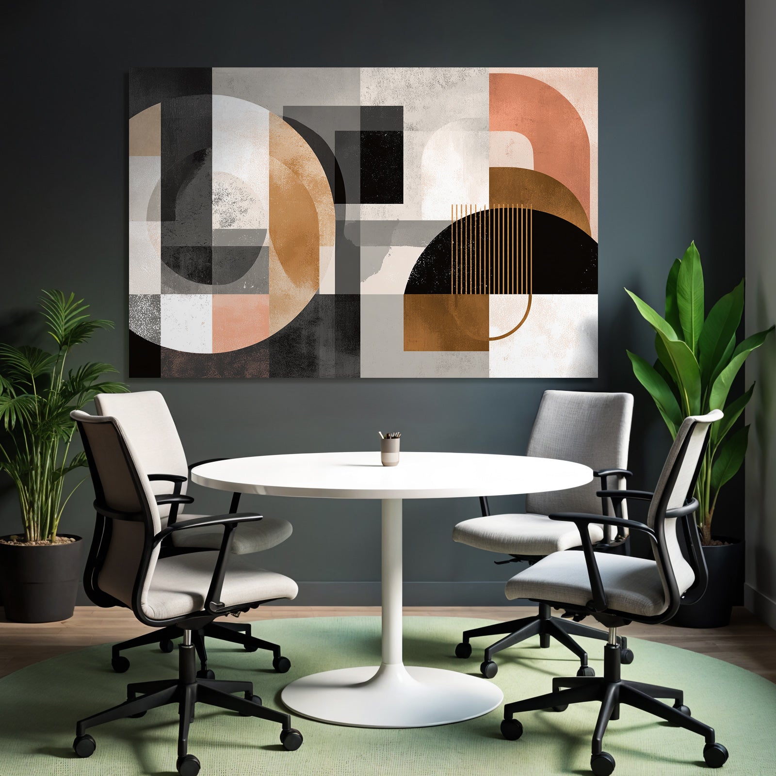Abstracte Kunst Geometrische Formen Mit Muted Farbpalette