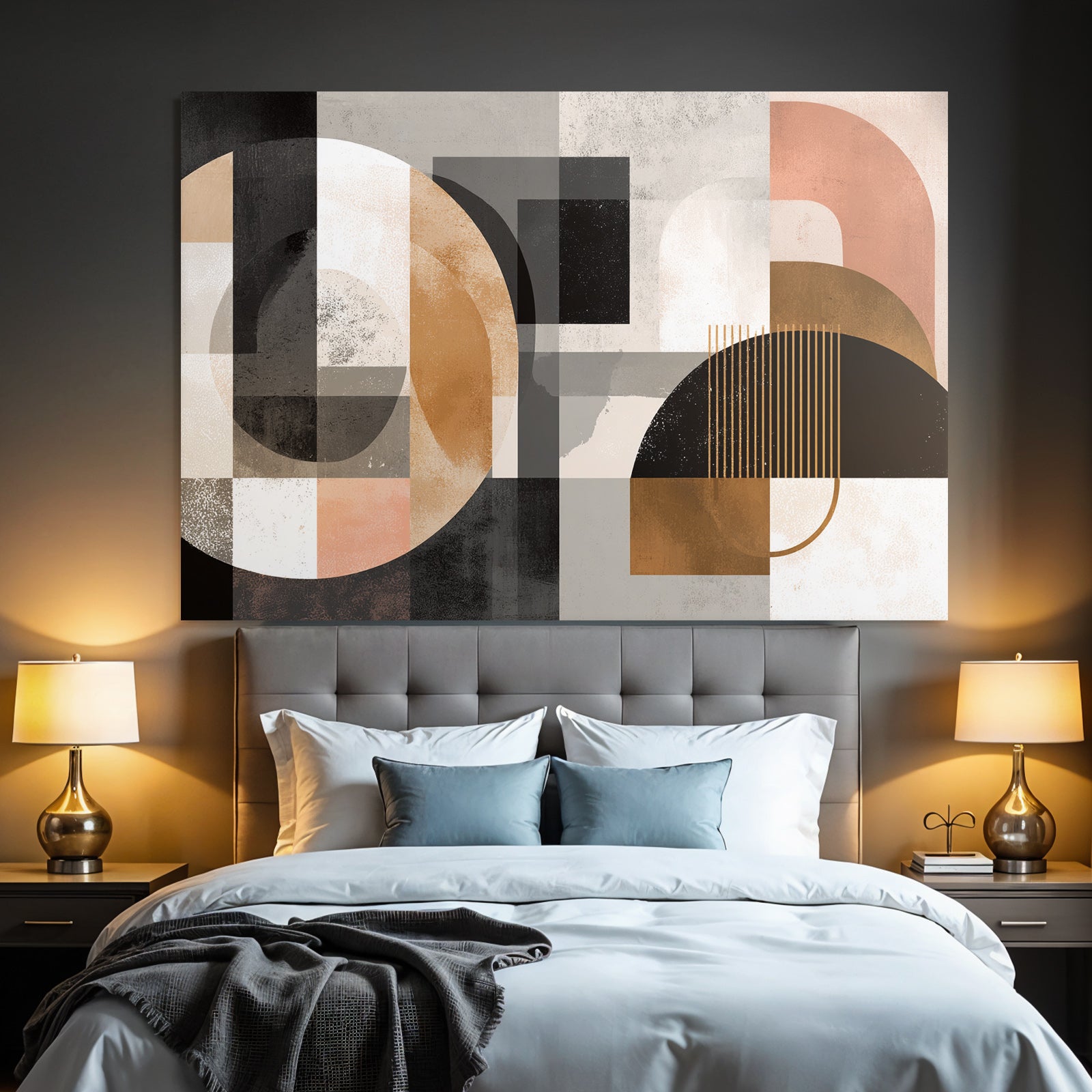 Abstracte Kunst Geometrische Formen Mit Muted Farbpalette