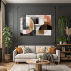 Abstracte Kunst Geometrische Formen Mit Muted Farbpalette