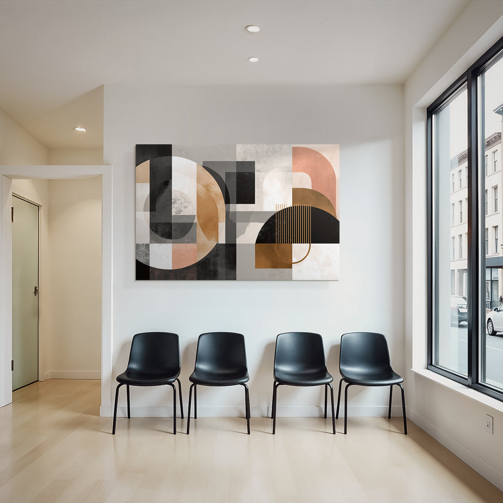 Abstracte Kunst Geometrische Formen Mit Muted Farbpalette