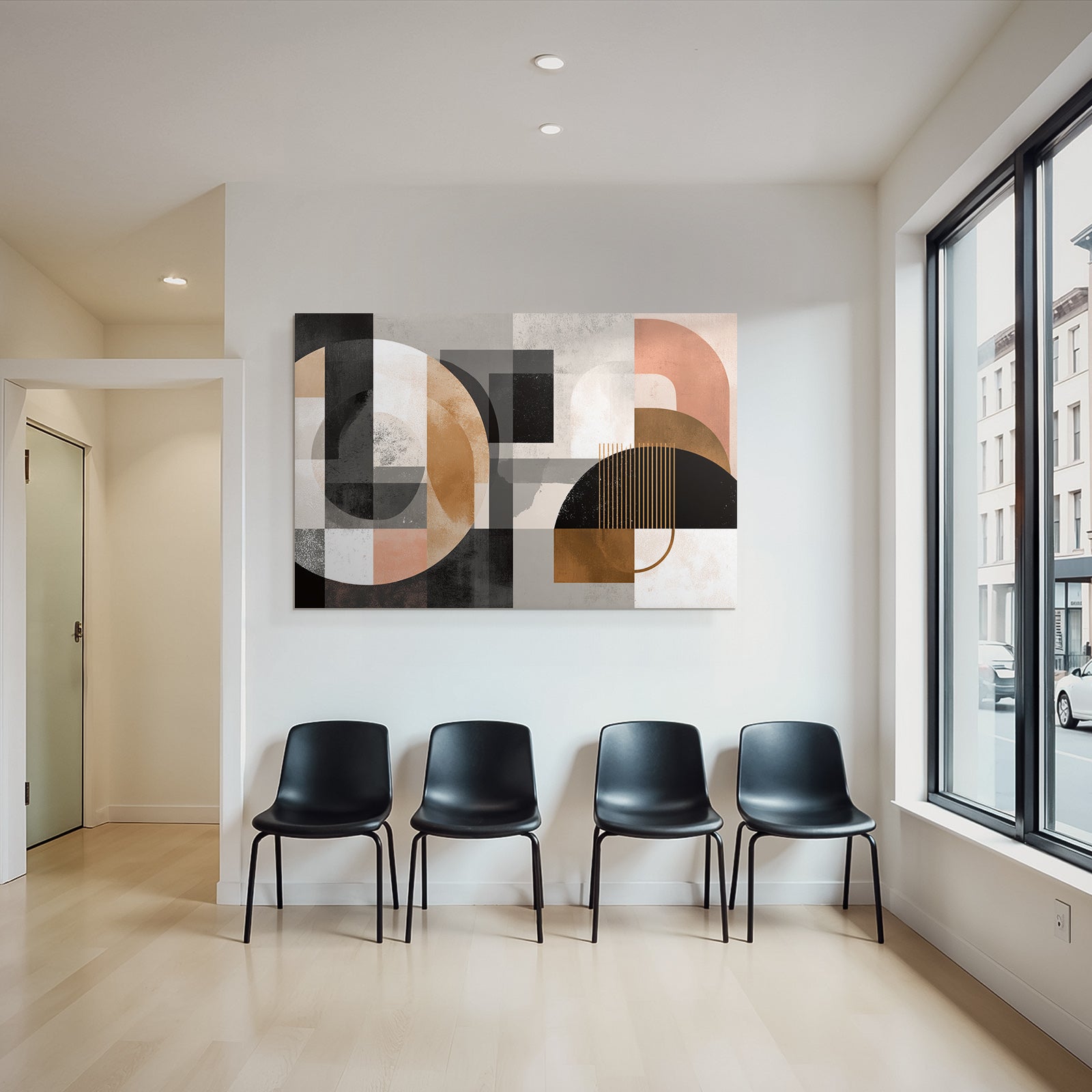 Abstracte Kunst Geometrische Formen Mit Muted Farbpalette