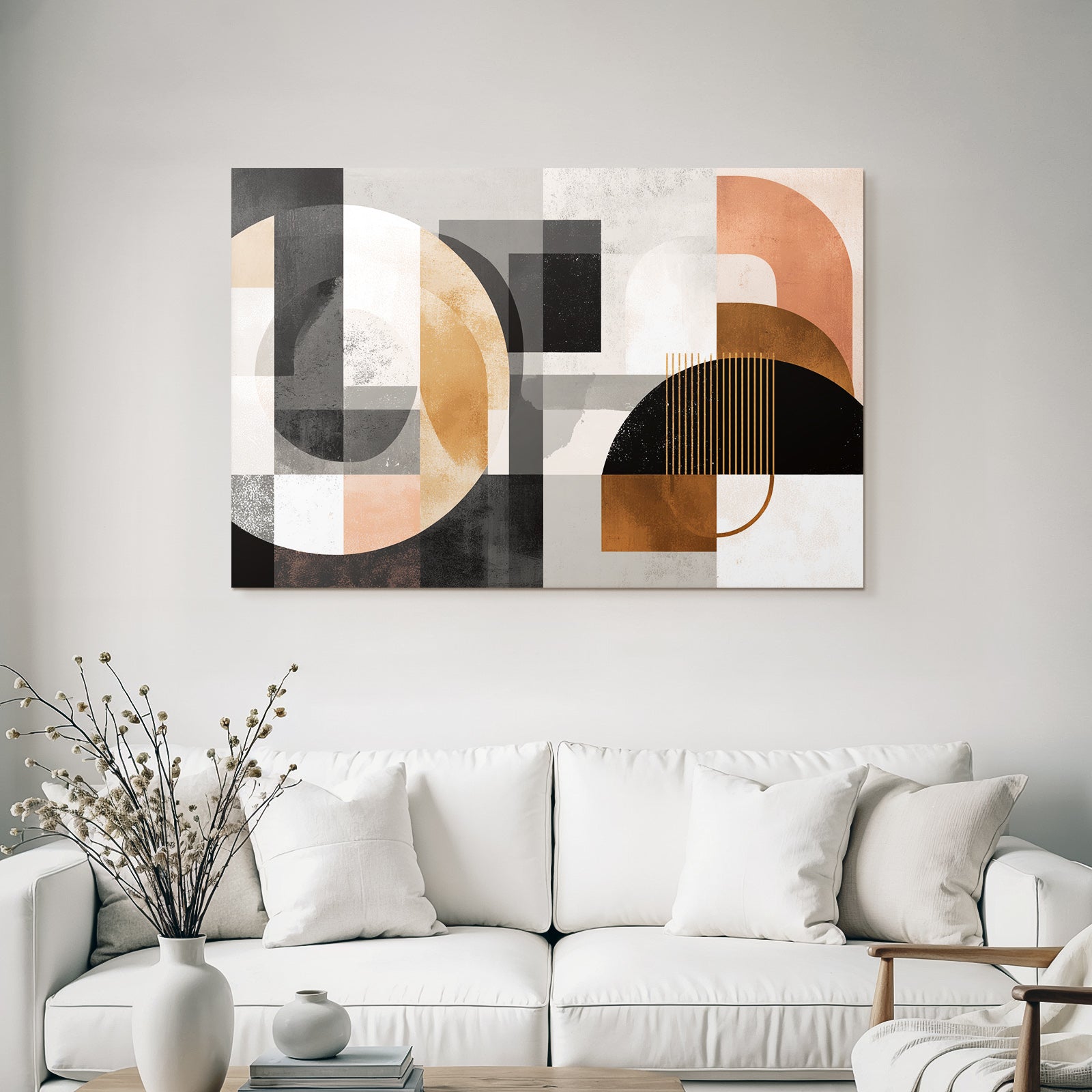 Abstracte Kunst Geometrische Formen Mit Muted Farbpalette