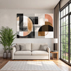Abstracte Kunst Geometrische Formen Mit Muted Farbpalette