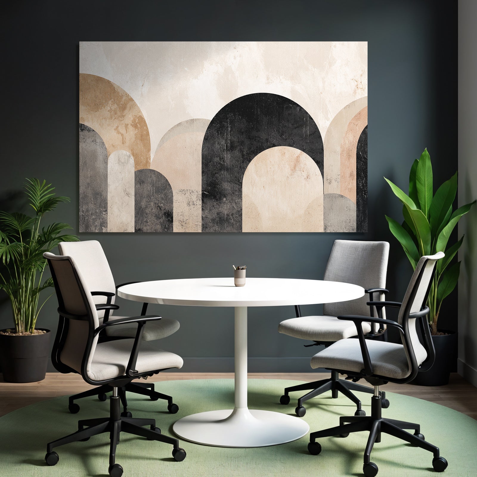 Abstrakte Geometrische Formen In Mutiertem Farbpalette