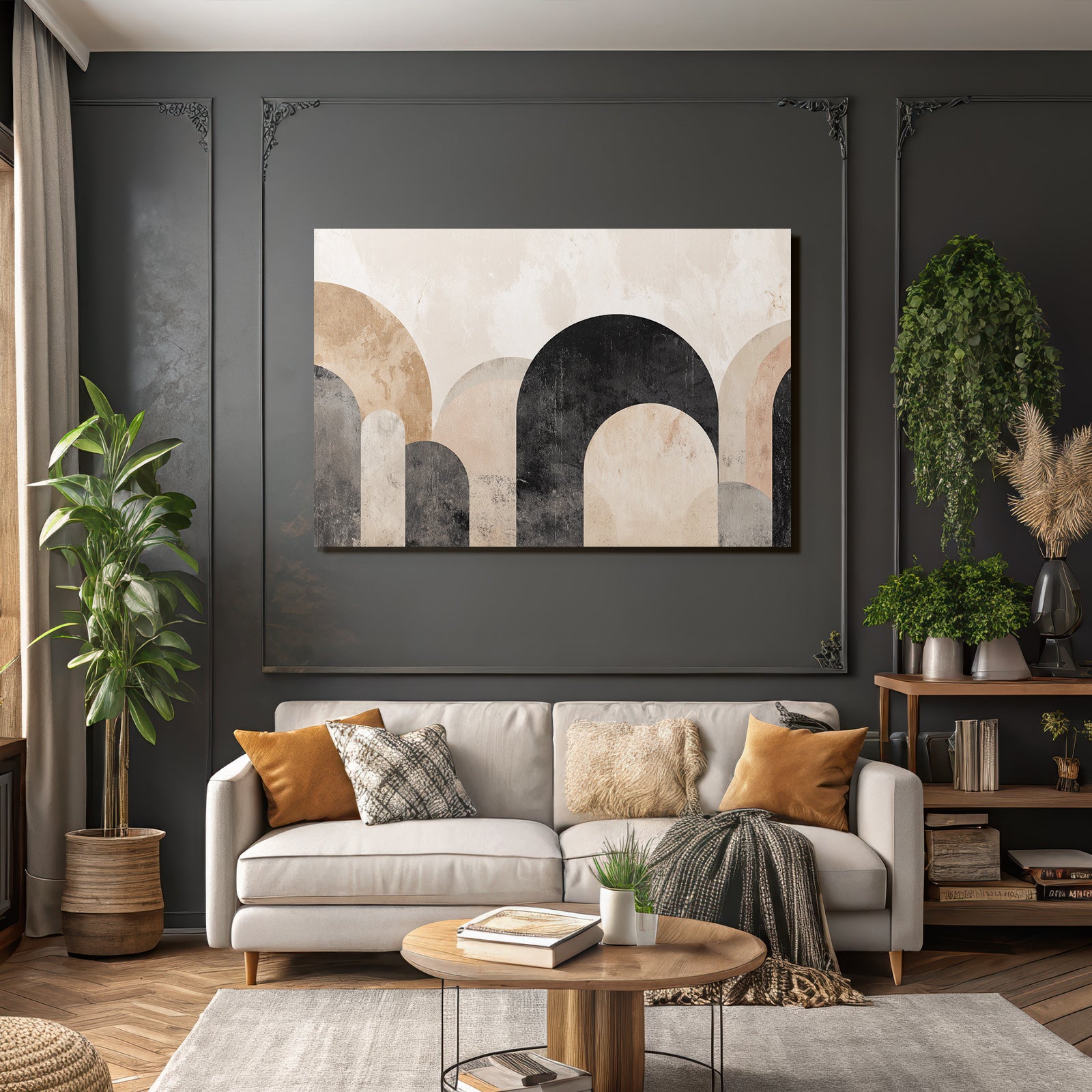Abstrakte Geometrische Formen In Mutiertem Farbpalette