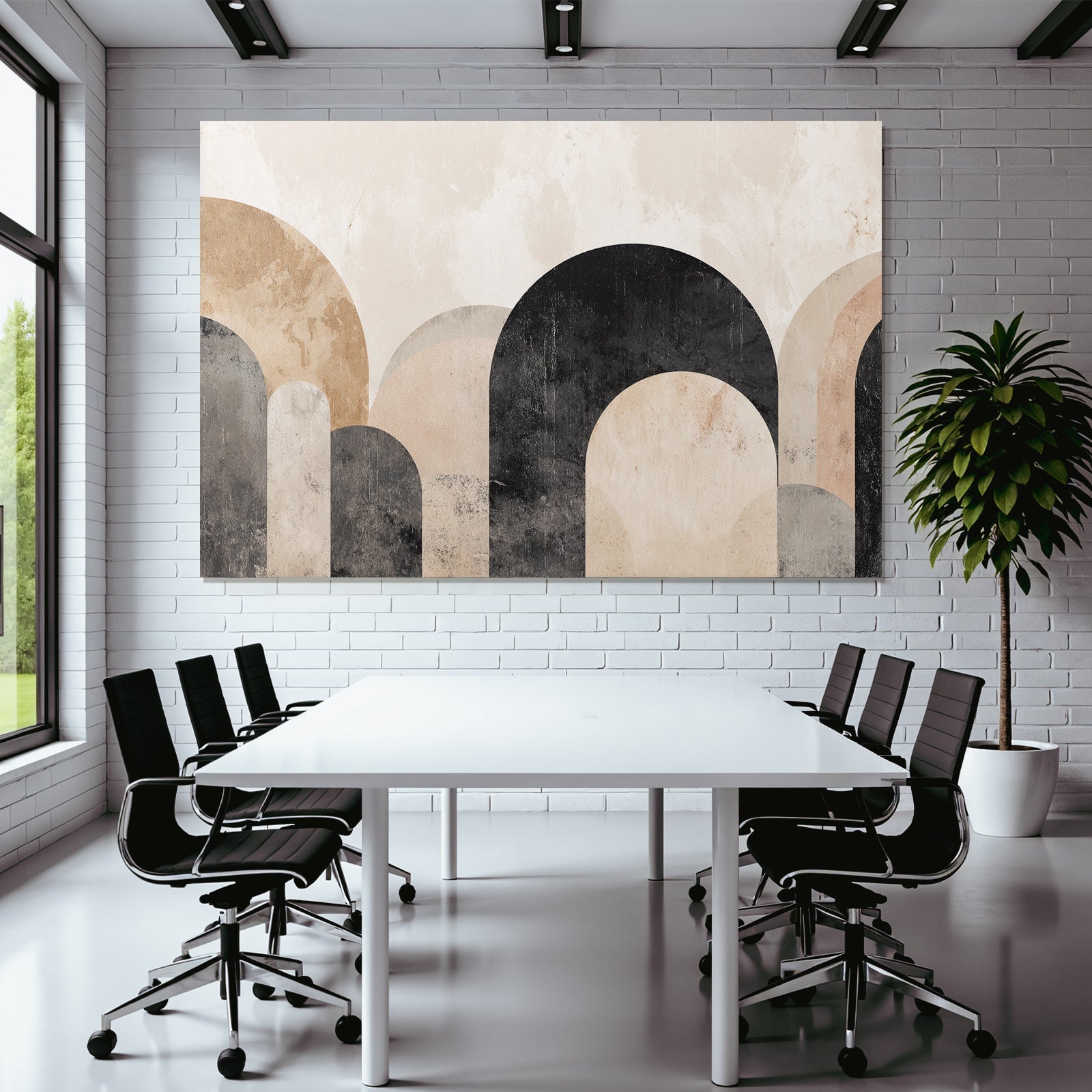 Abstrakte Geometrische Formen In Mutiertem Farbpalette