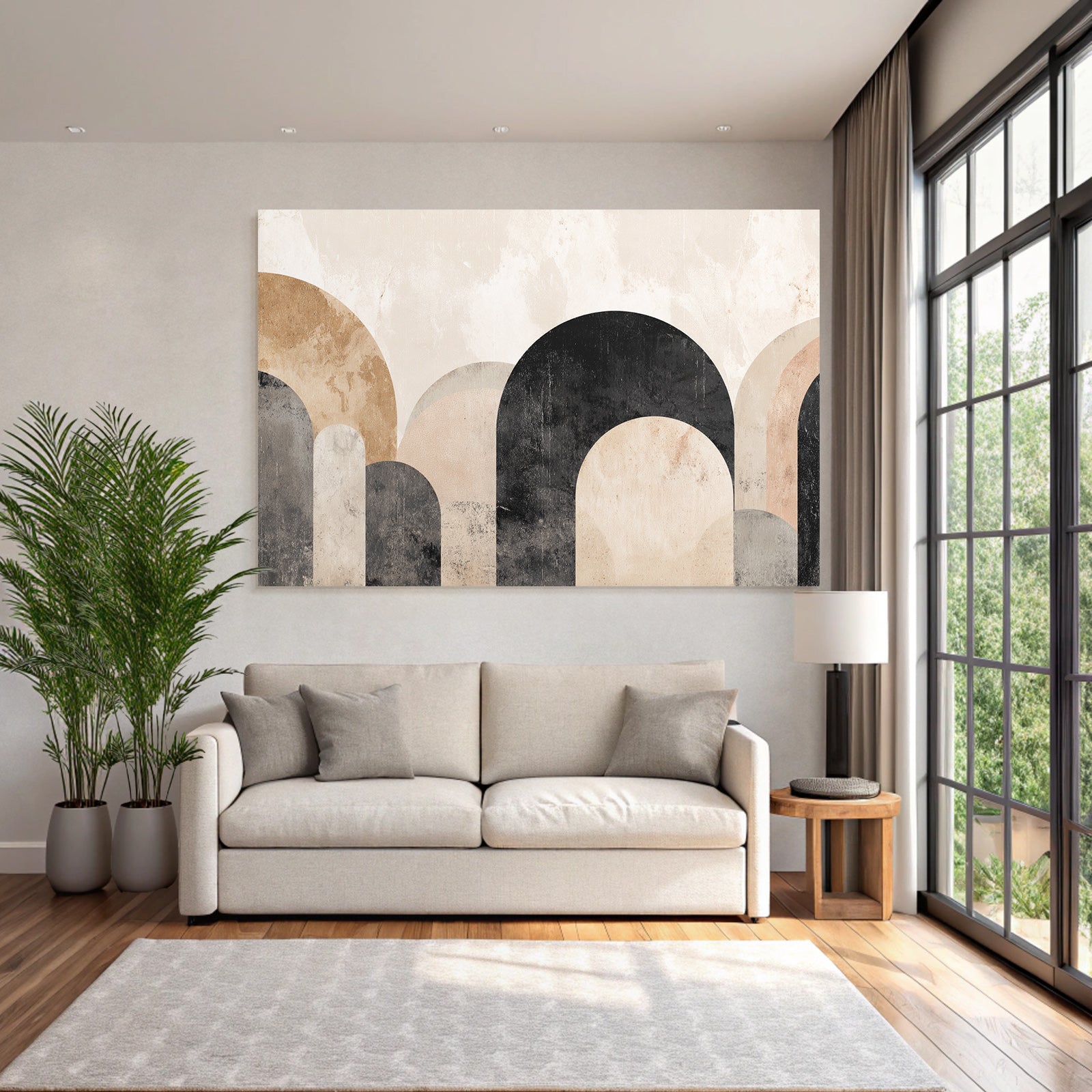 Abstrakte Geometrische Formen In Mutiertem Farbpalette