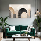 Abstrakte Geometrische Formen In Mutiertem Farbpalette