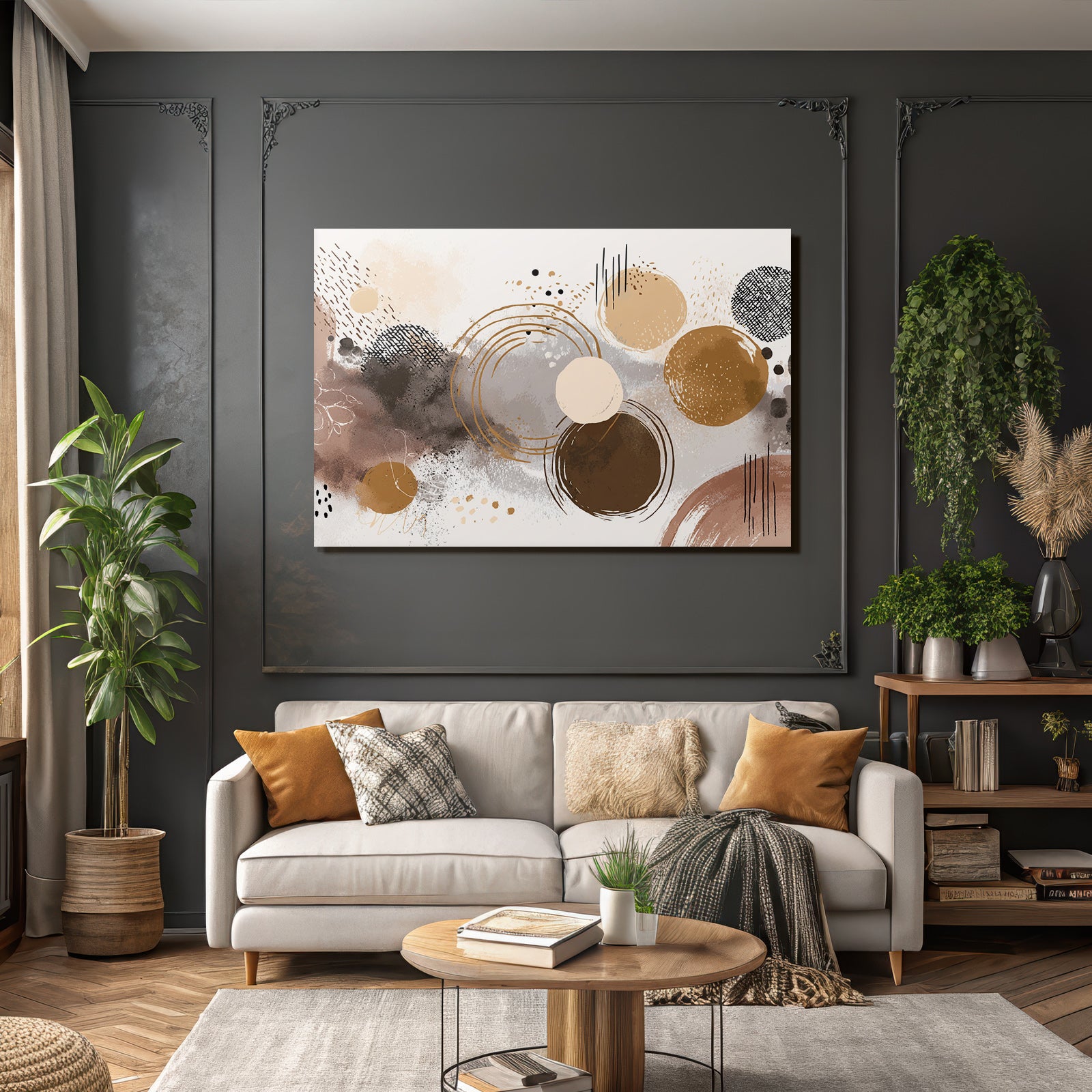 Abstraktes Design Kreise Erde Ton Muster Texturen