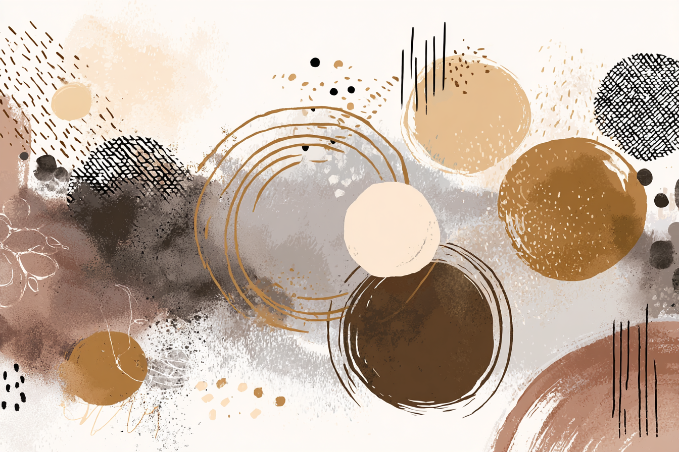 Abstraktes Design Kreise Erde Ton Muster Texturen | Modern Basic | Einrichtungsstile