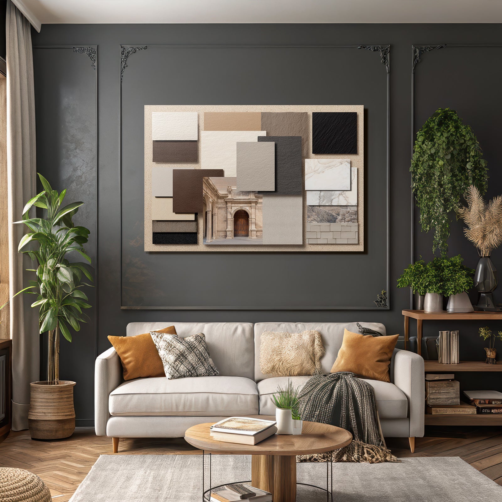Designkonzept Materialien Und Texturen Moodboard