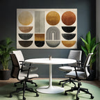 Geometrische Formen In Warmen Farben Abstract Minimalistisch Design