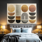 Geometrische Formen In Warmen Farben Abstract Minimalistisch Design